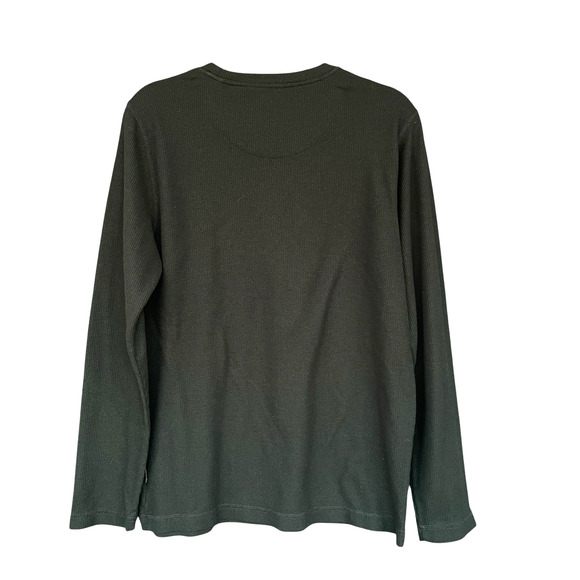 Eddie Bauer Mens Thermal Shirt Medium Green Base Layer Sleepwear Outdoor Stretch - Picture 2 of 10